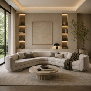   Taupe Velvet 4-Piece Sectional Sofa | Oroa.com