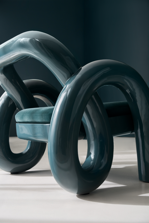   Glossy Twisted Accent Chair | Oroa.com