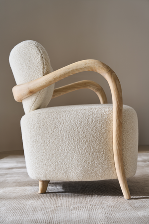   Concave Back Boucle Accent Chair | Oroa.com