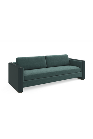   Green Velvet Square-Armed Sofa | Oroa.com