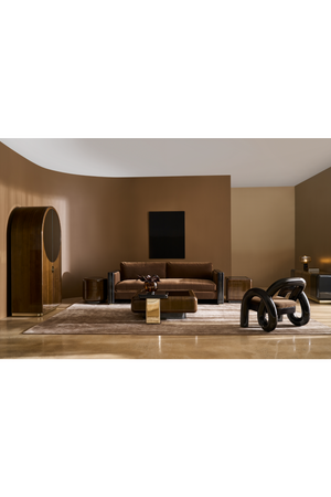   Brown Upholstered Sofa | Oroa.com