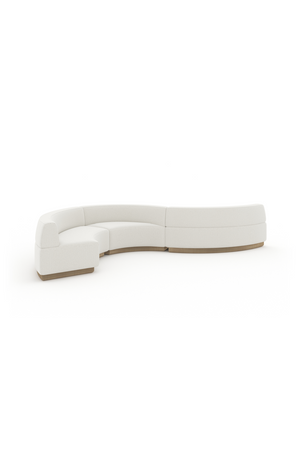   White Curved Armless Loveseat | Oroa.com