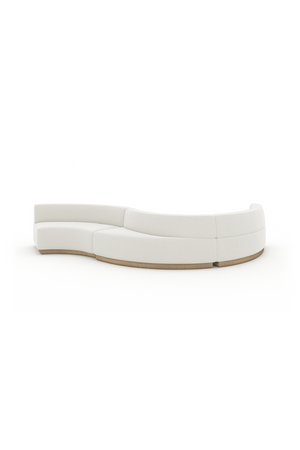   White Curved Armless Loveseat | Oroa.com