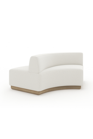   White Curved Armless Loveseat | Oroa.com