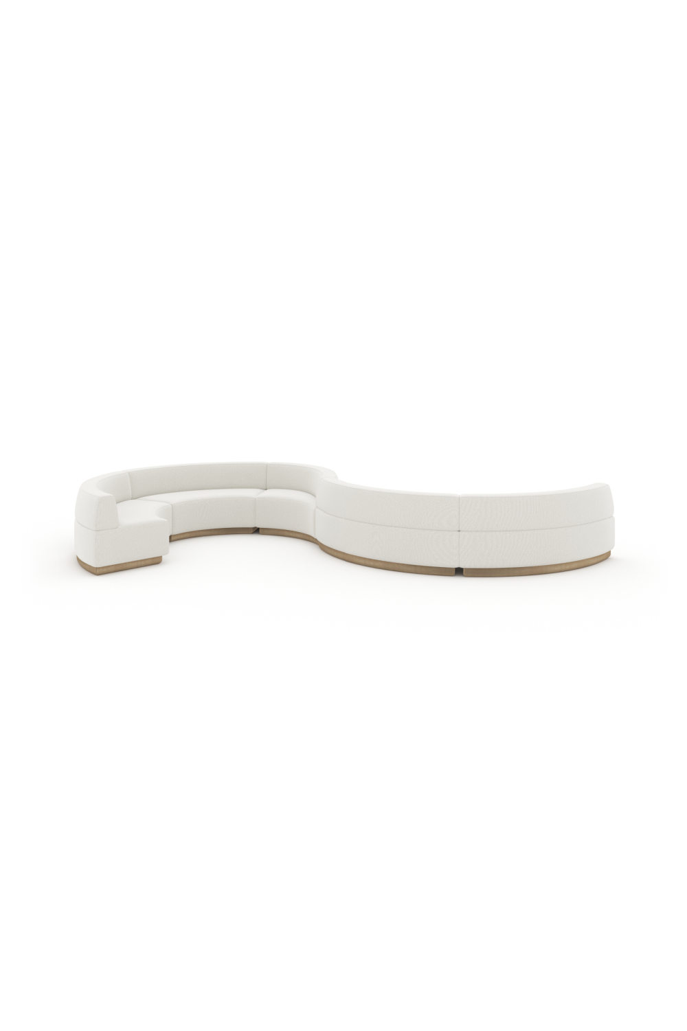   White Curved Armless Loveseat | Oroa.com