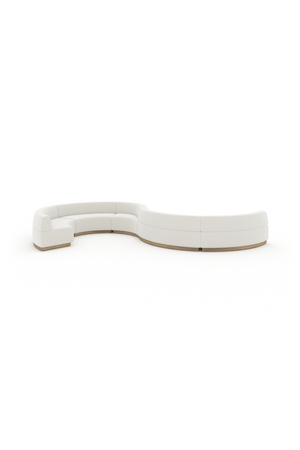   White Curved Armless Loveseat | Oroa.com