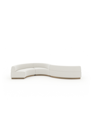   White Curved Armless Loveseat | Oroa.com