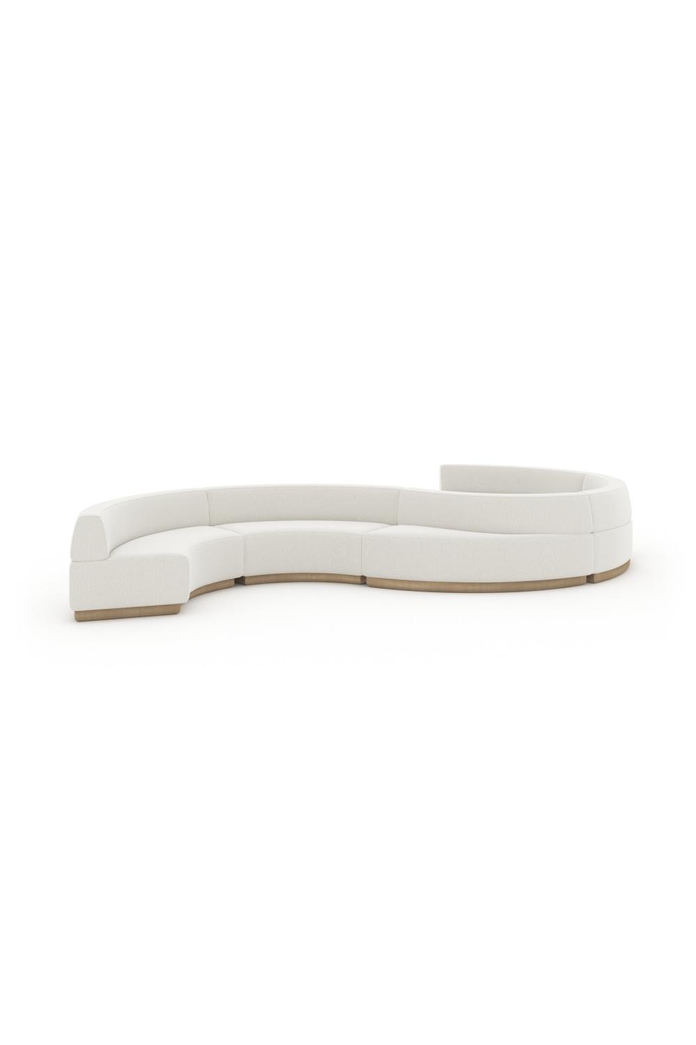  White Curved Armless Loveseat | Oroa.com