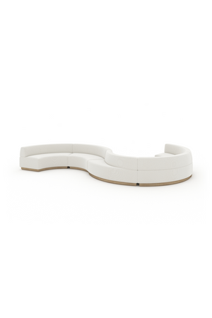  White Curved Armless Loveseat | Oroa.com