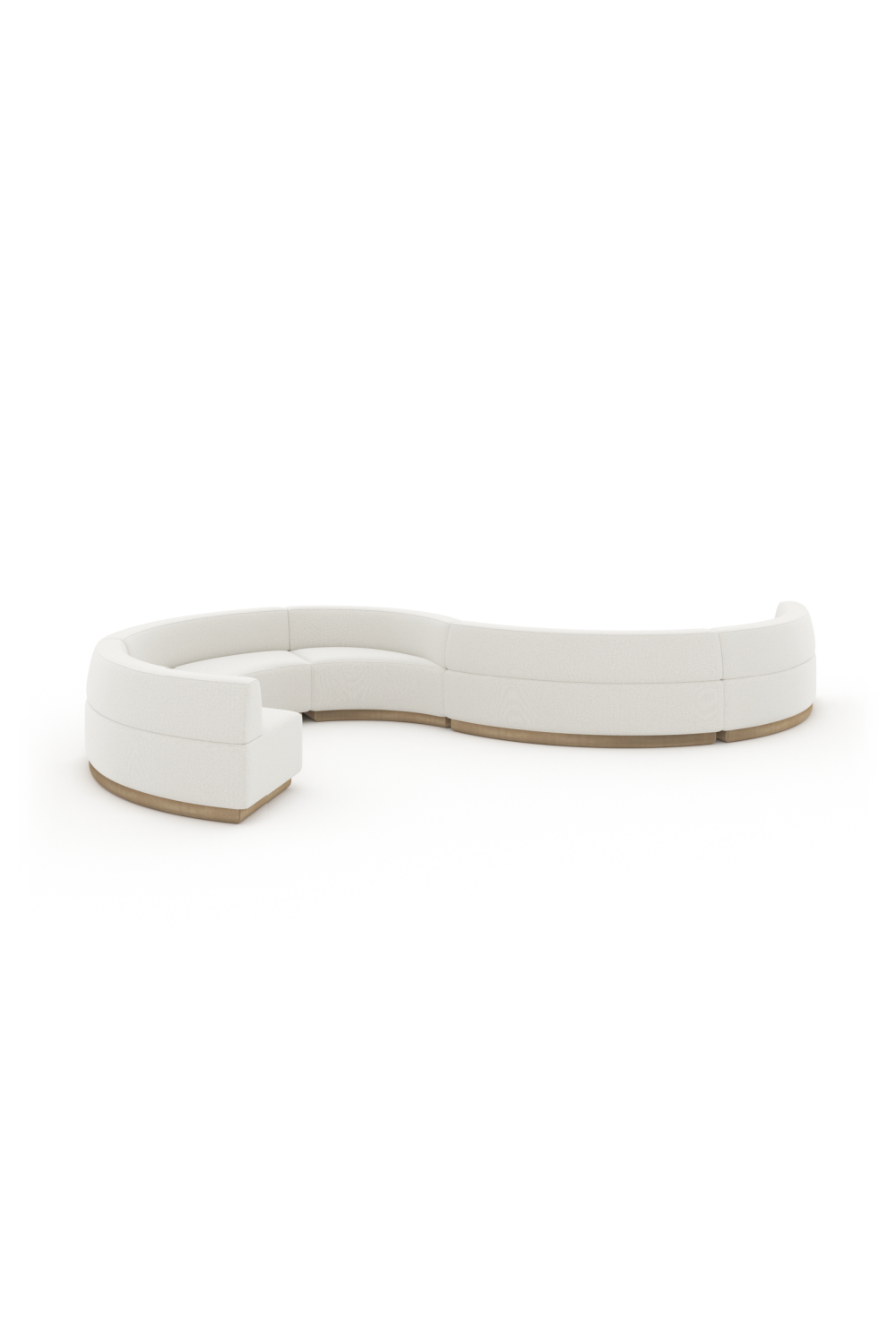   White Curved Armless Loveseat | Oroa.com