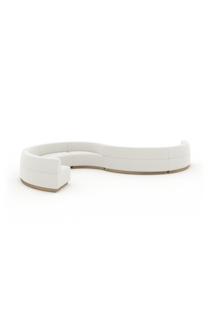  White Curved Armless Loveseat | Oroa.com