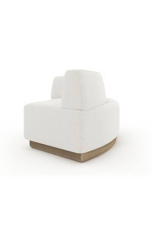   White Curved Armless Loveseat | Oroa.com