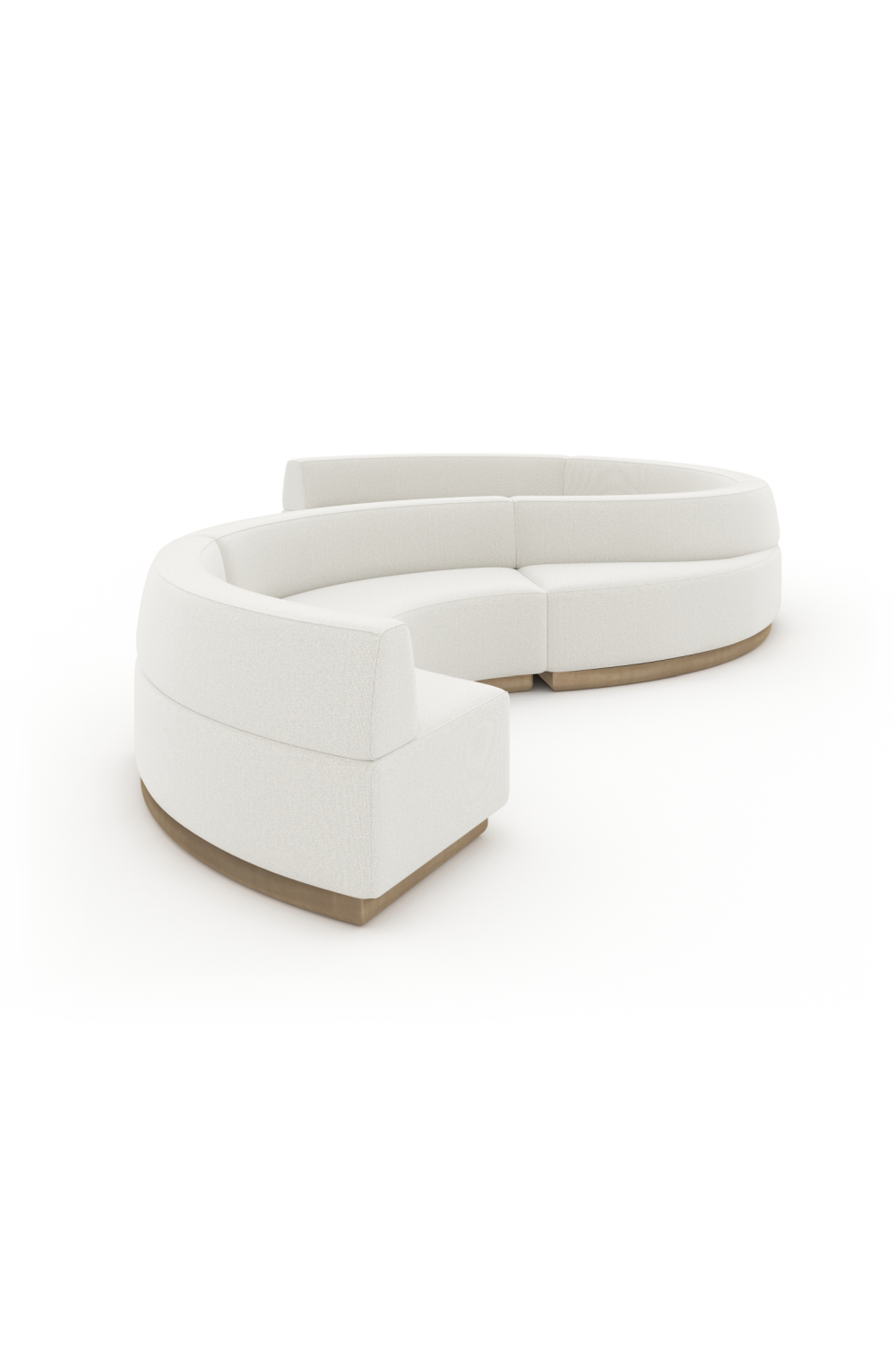   White Curved Armless Loveseat | Oroa.com