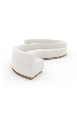   White Curved Armless Loveseat | Oroa.com