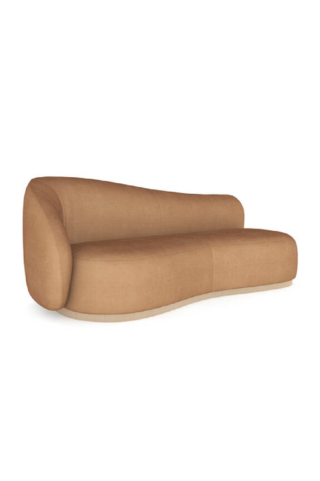   Light Brown Velvet Serpentine Sofa | Oroa.com