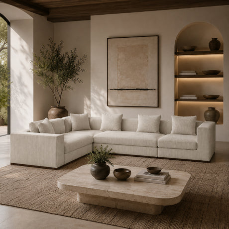   Cream 5-Piece Sectional Sofa | Oroa.com