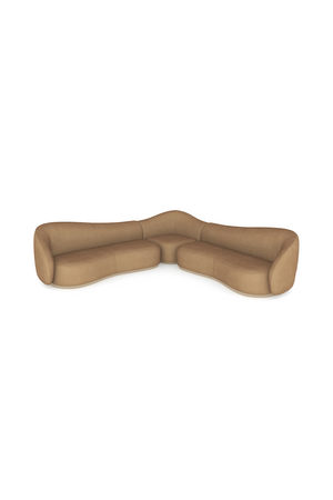   Light Brown Velvet Sectional Sofa | Oroa.com