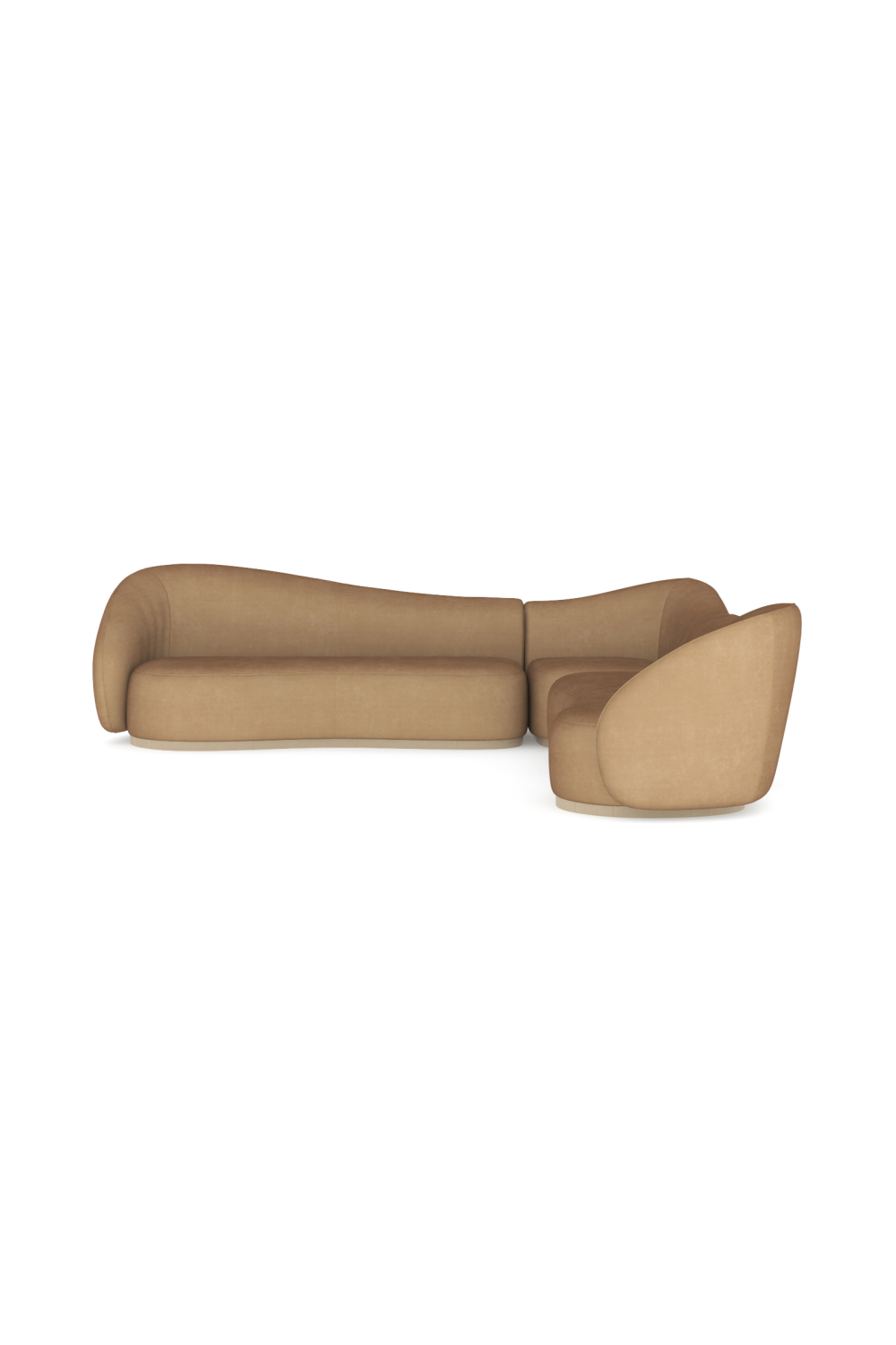   Light Brown Velvet Sectional Sofa | Oroa.com