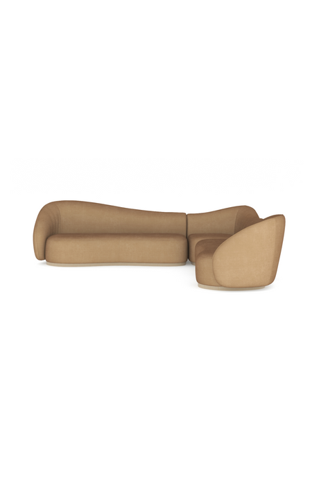   Light Brown Velvet Sectional Sofa | Oroa.com