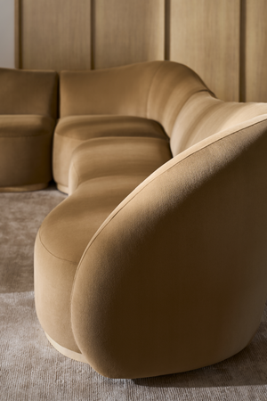   Light Brown Velvet Sectional Sofa | Oroa.com