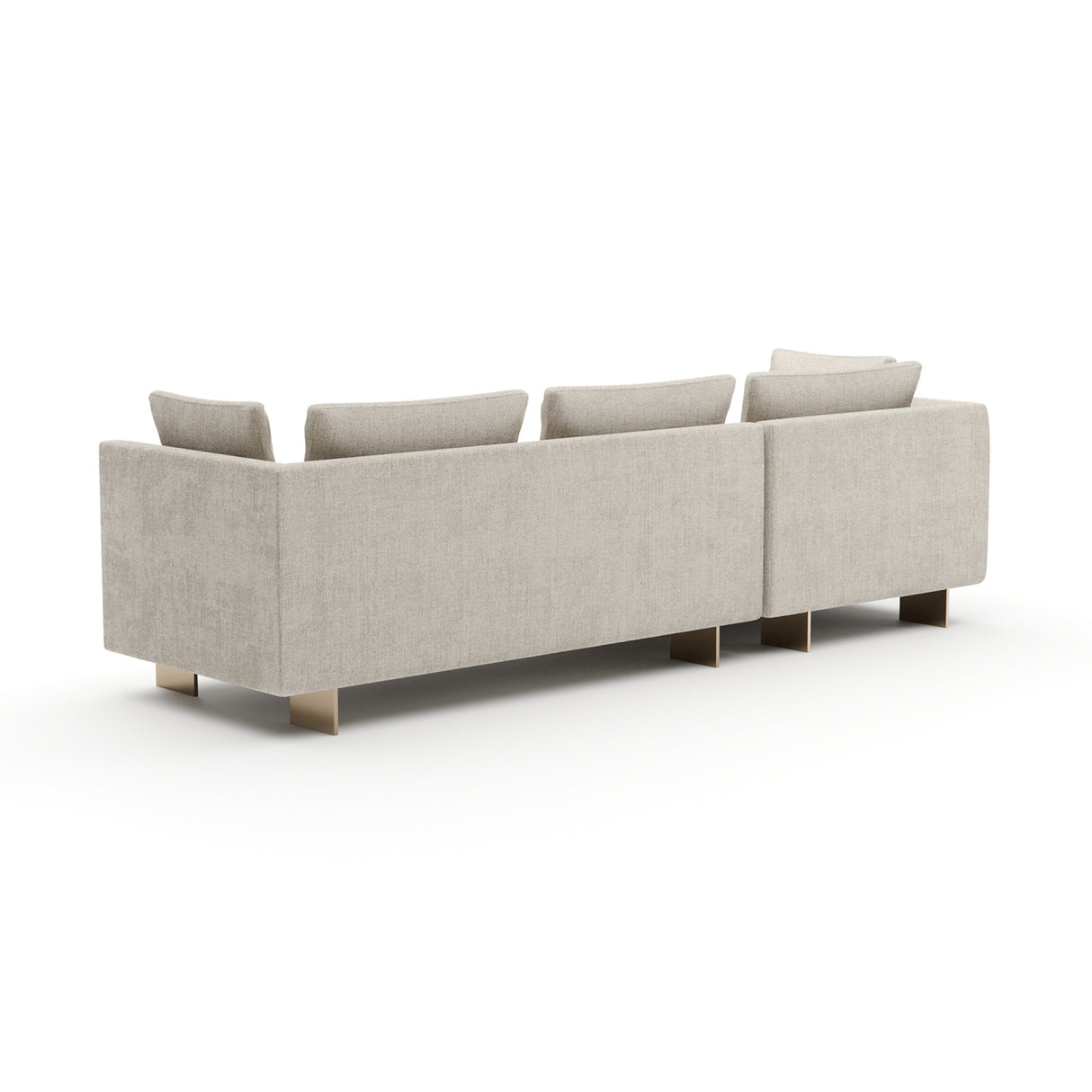   White Chenille Sofa with Chaise | Oroa.com