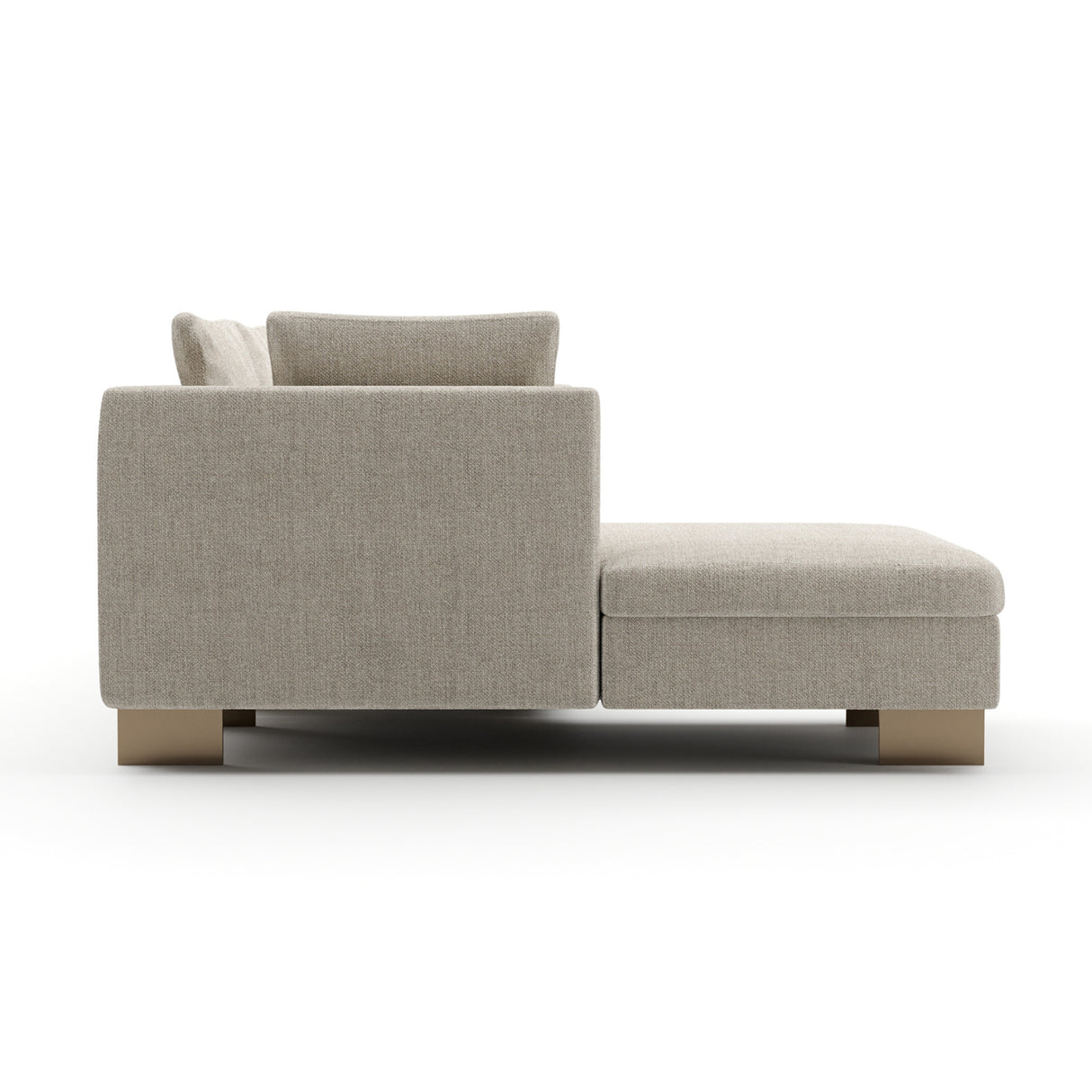   White Chenille Sofa with Chaise | Oroa.com