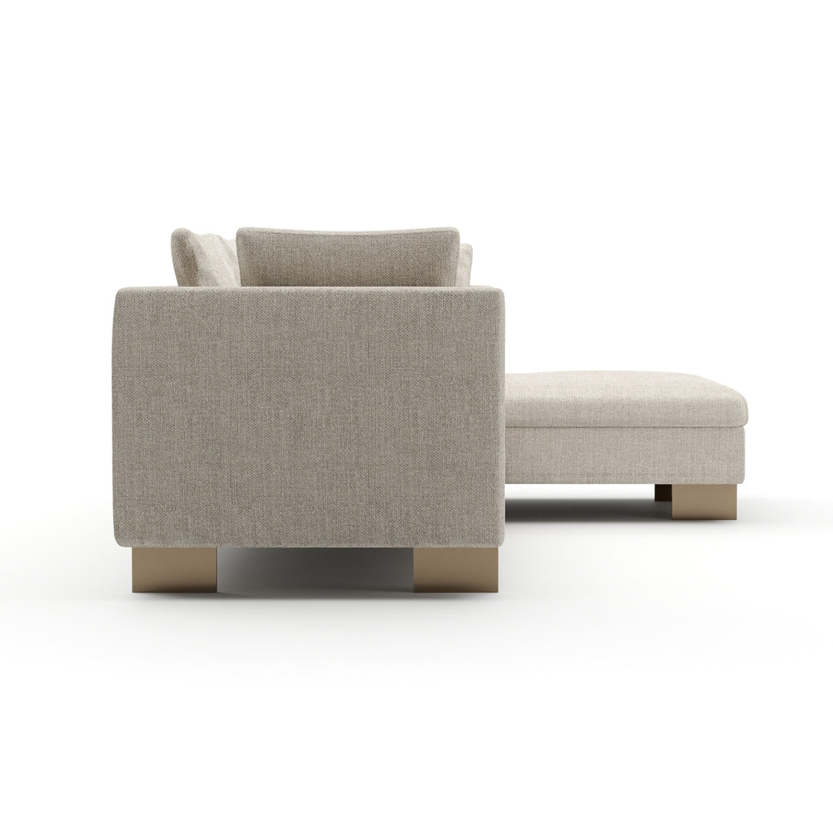   White Chenille Sofa with Chaise | Oroa.com