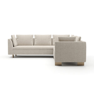   White Chenille Sectional Sofa L | Oroa.com