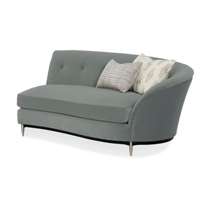   Gray Velvet Right-Armed Loveseat | Oroa.com