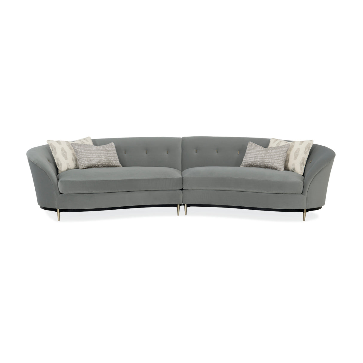   Gray Velvet Right-Armed Loveseat | Oroa.com