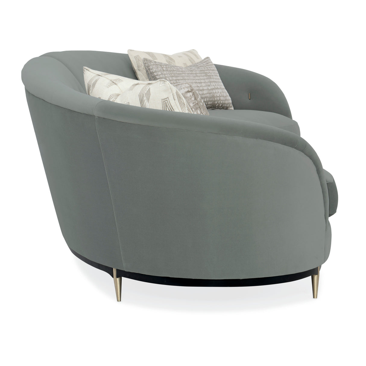   Gray Velvet Right-Armed Loveseat | Oroa.com