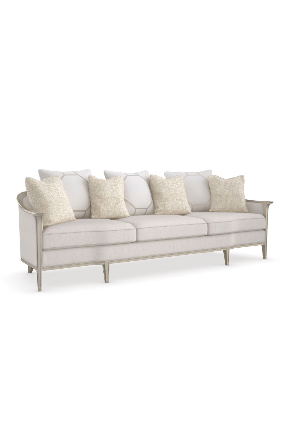   White Herringbone Upholstered Sofa | Oroa.com