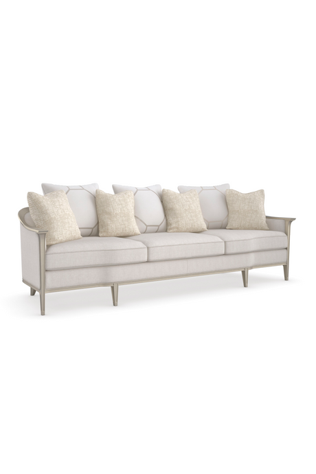   White Herringbone Upholstered Sofa | Oroa.com