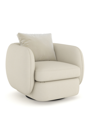   Ivory Linen Swivel Chair | Oroa.com