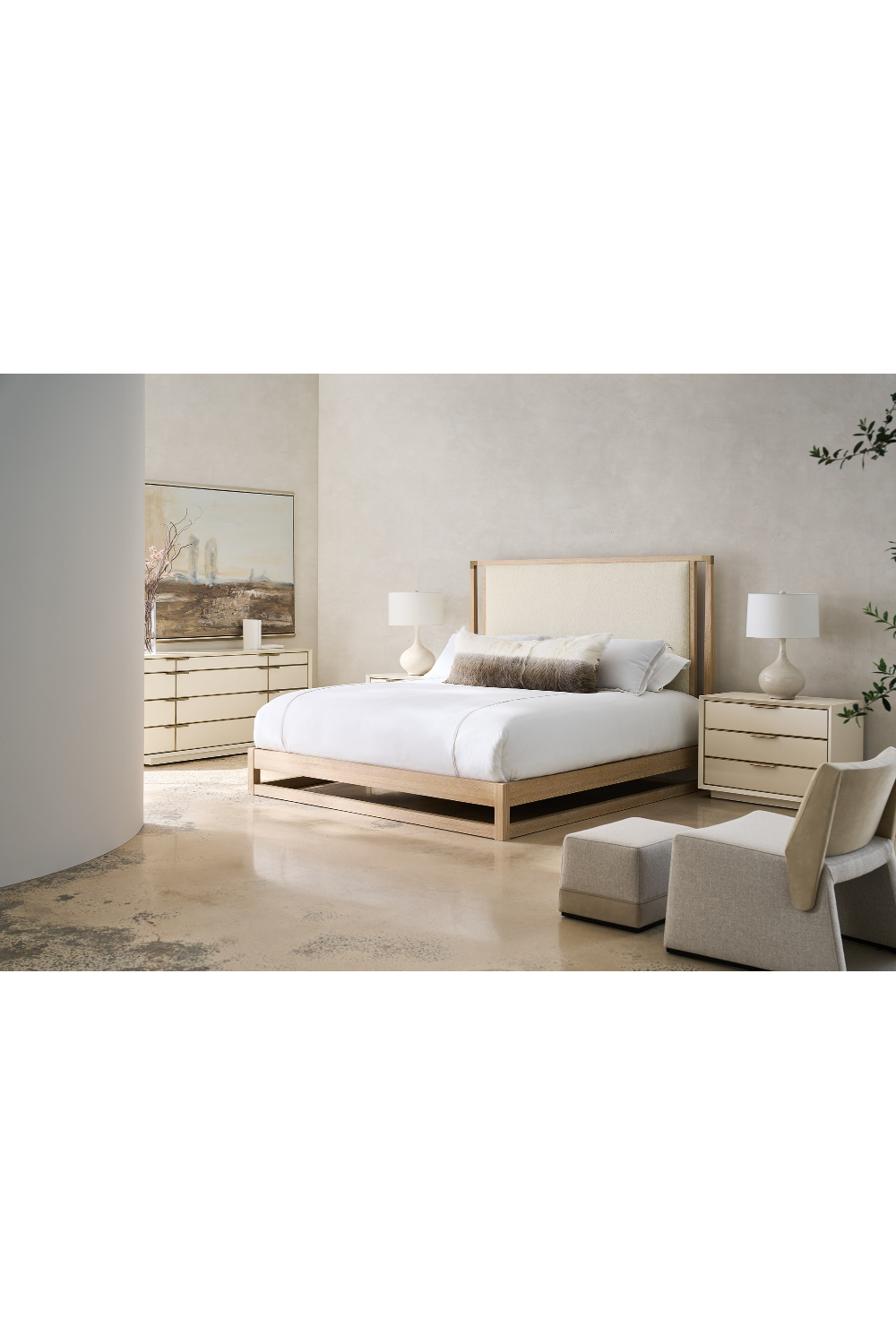   Gray Tweed Ottoman | Oroa.com