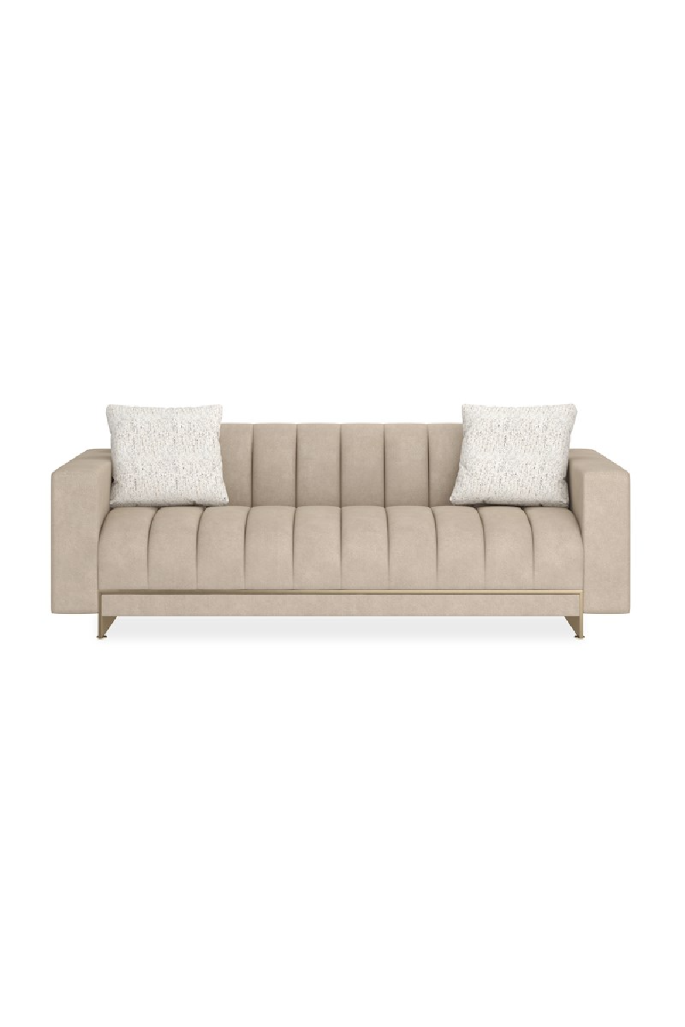   Cream Channel-Tufted Sofa | Oroa.com