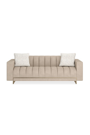   Cream Channel-Tufted Sofa | Oroa.com
