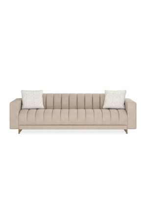   Cream Channel-Tufted Sofa | Oroa.com