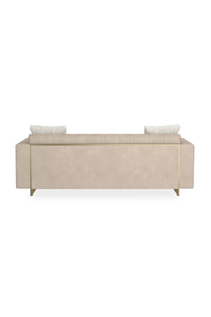   Cream Channel-Tufted Sofa | Oroa.com