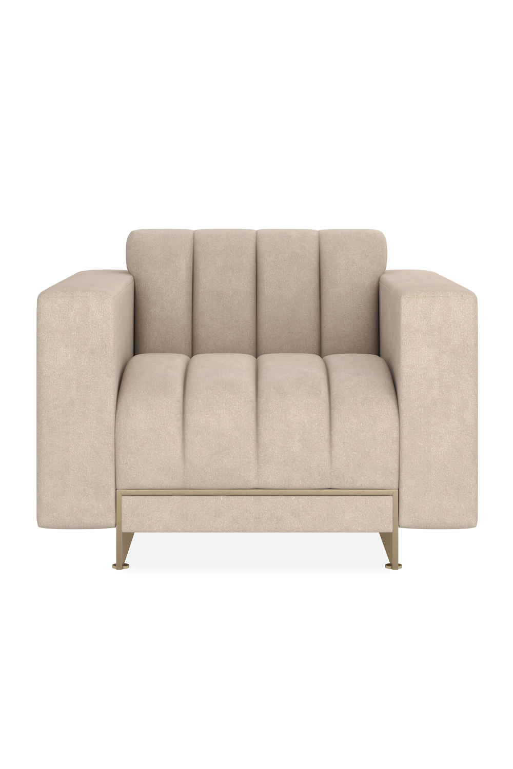   Cream Channeled Lounge Chair | Oroa.com