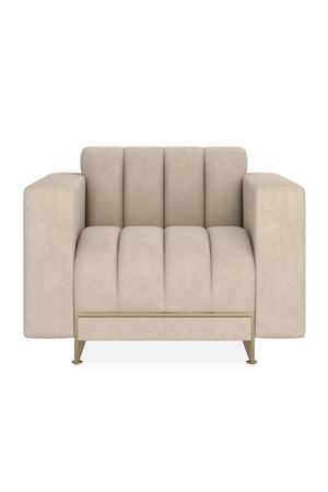   Cream Channeled Lounge Chair | Oroa.com