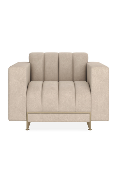   Cream Channeled Lounge Chair | Oroa.com
