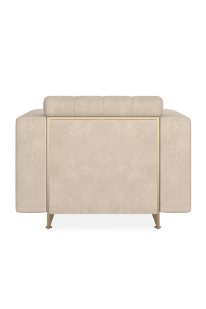   Cream Channeled Lounge Chair | Oroa.com