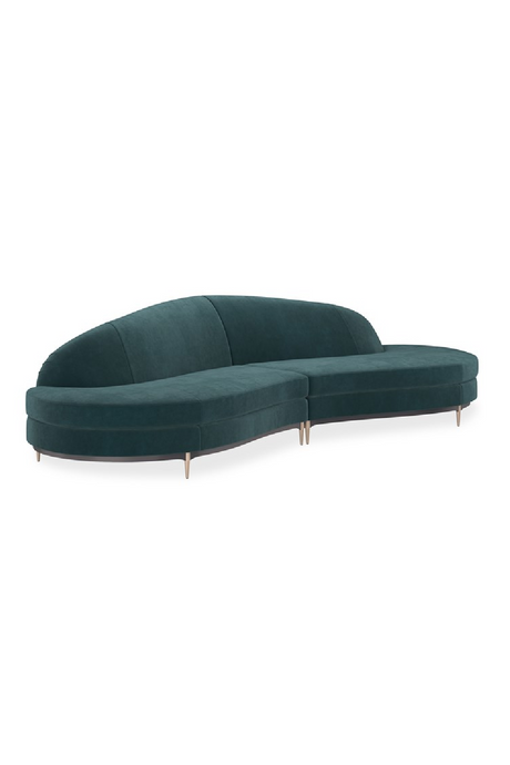   Green Velvet Sectional Sofa | Oroa.com