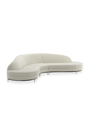   White Velvet Sectional Sofa | Oroa.com