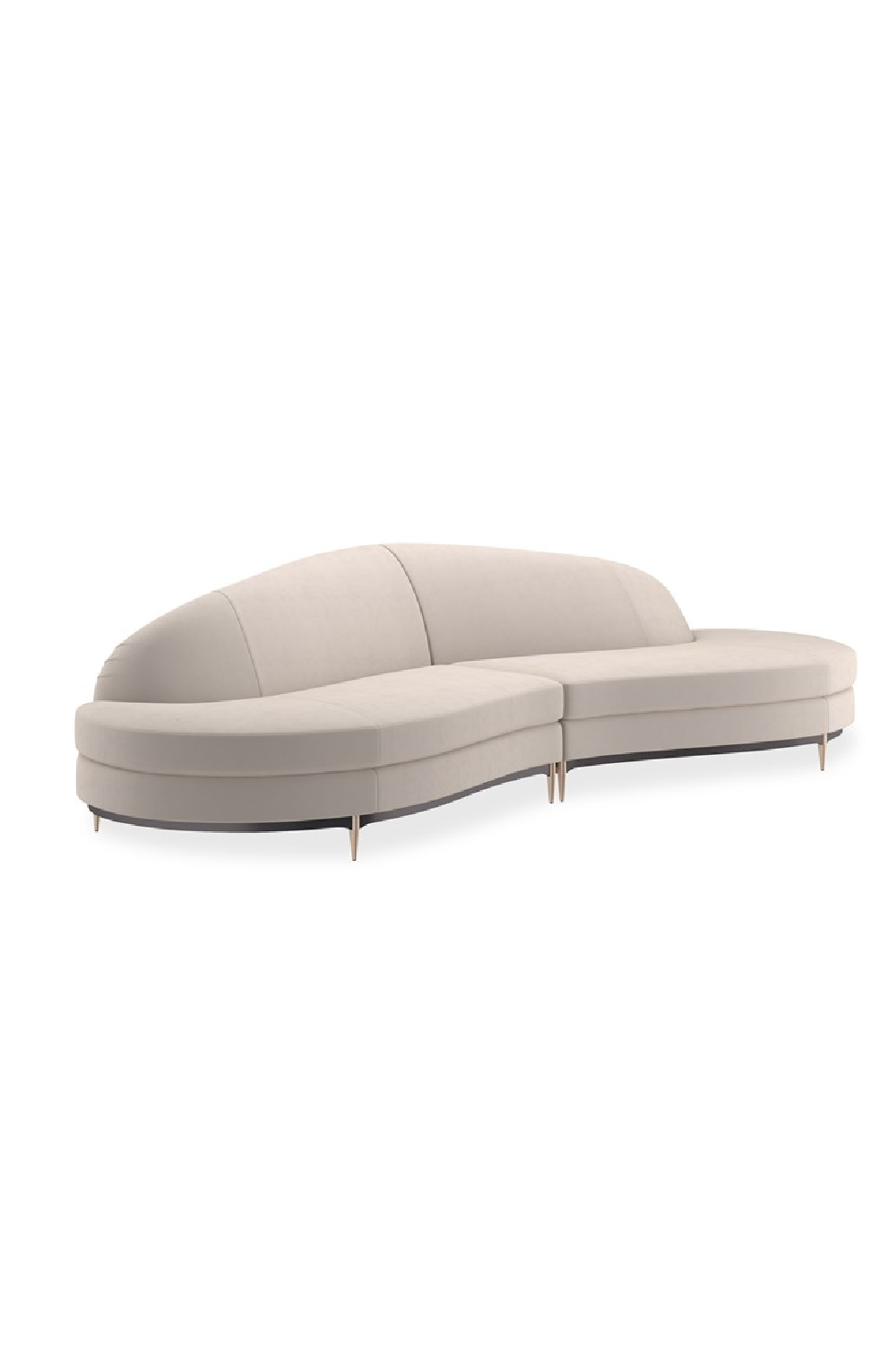   Beige Velvet Sectional Sofa | Oroa.com