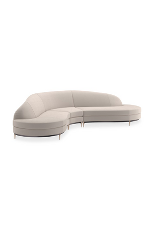   Beige Velvet Sectional Sofa | Oroa.com