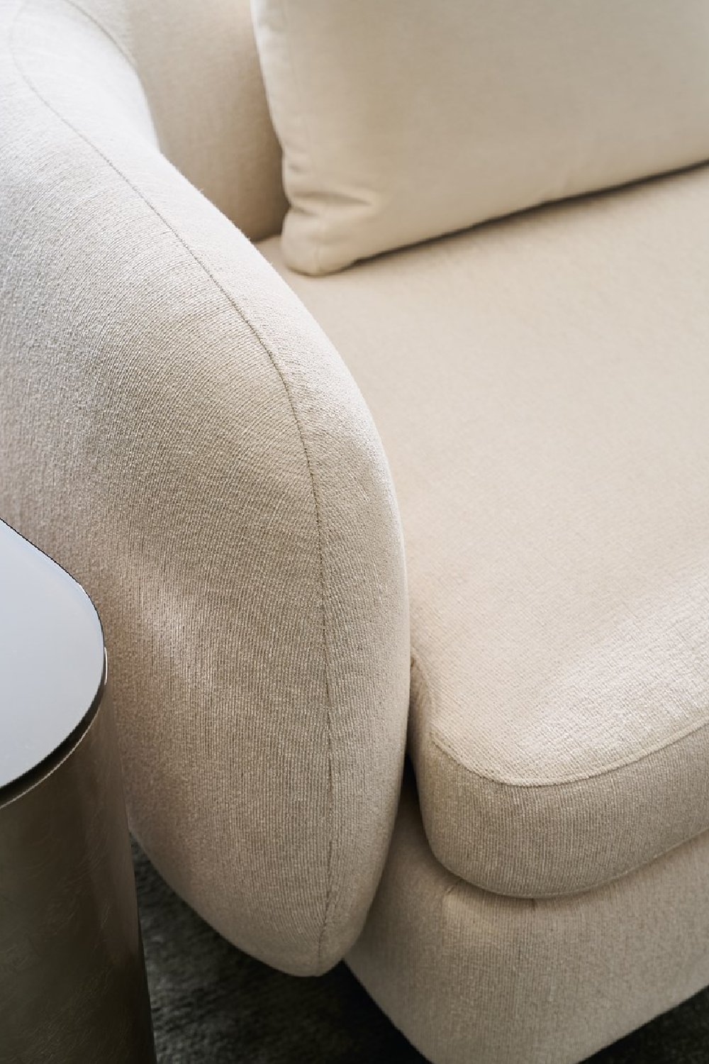   Ivory Linen Sectional Chair | Oroa.com