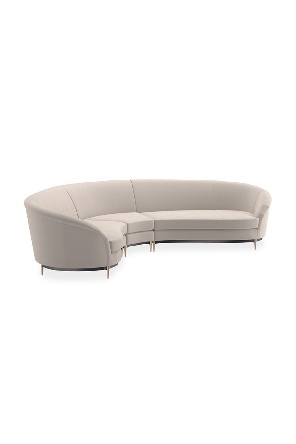   Beige Velvet Sectional Sofa | Oroa.com
