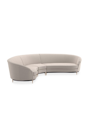   Beige Velvet Sectional Sofa | Oroa.com